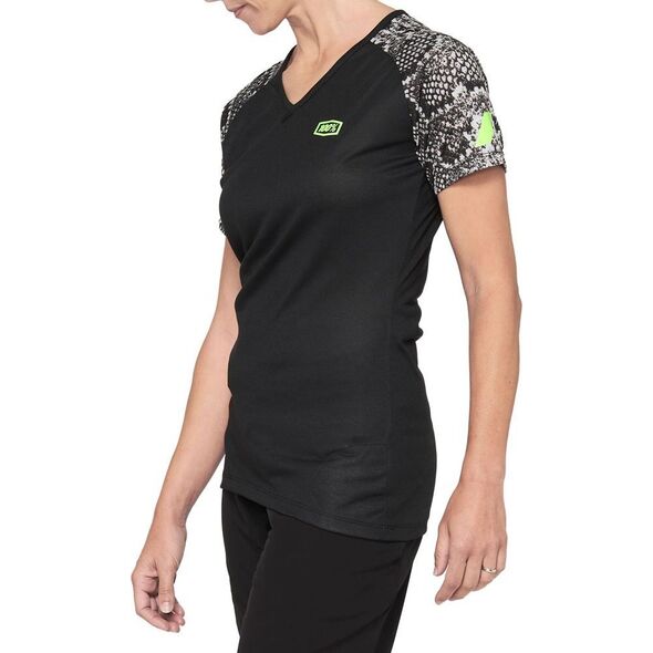 100% Koszulka damska 100% AIRMATIC Women's Jersey krótki rękaw black python roz. M (NEW 2021)