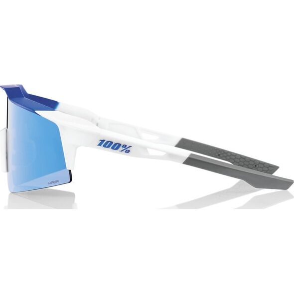 100% Okulary 100% SPEEDCRAFT SL Matte White/Metallic Blue - HiPER Blue Multilayer Mirror Lens (Szkła Niebieskie Lustrzane Wielowarstwowe LT 15% + Szkła Przeźroczyste LT 93%) (NEW 2021)