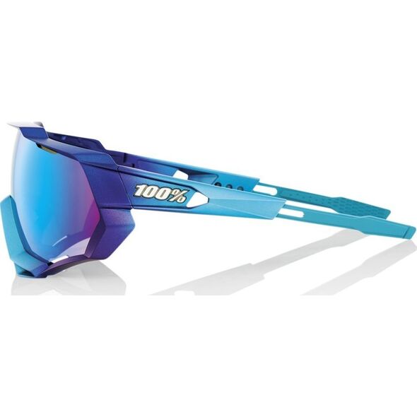 100% Okulary 100% SPEEDTRAP Matte Metallic Into the Fade - Blue Topaz Multilayer Mirror Lens (Szkła Błękitne Lustrzane Wielowarstwowe LT 11% + Szkła Przeźroczyste LT 93%) (NEW 2021)