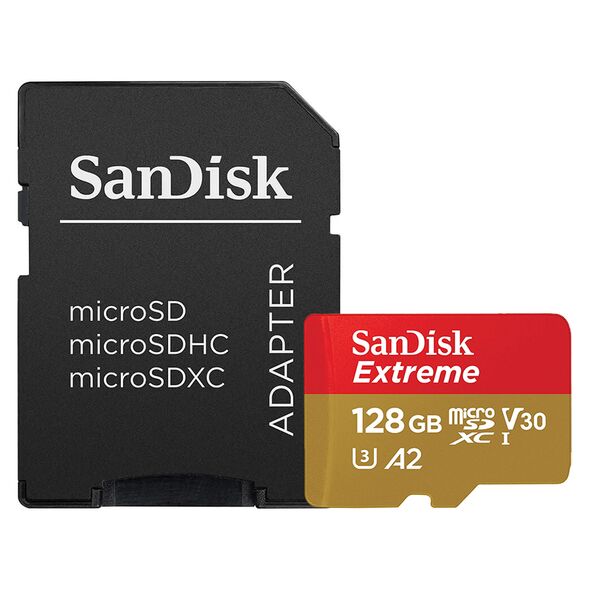 SanDisk Memory Card, 128GB, MicroSDXC - SanDisk Extreme (SDSQXAA-128G-GN6MA) - Grey 0619659188450 έως 12 άτοκες Δόσεις