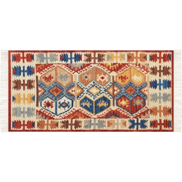 Beliani Dywan wełniany kilim 80 x 150 cm wielokolorowy VANASHEN Lumarko!