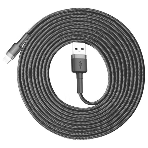 Baseus USB to Lightning Cable, 2A, 3m - Baseus (CALKLF-RG1) - Black / Grey 6953156296305 έως 12 άτοκες Δόσεις