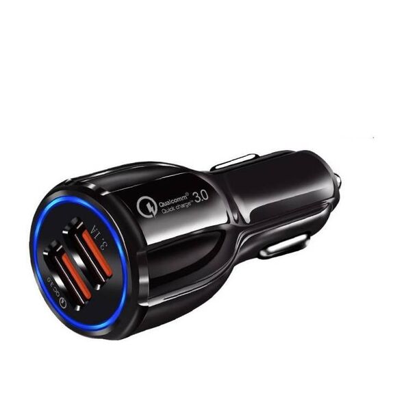 Car charger 3.1A 2xUSB BK348 QC 3.0 Quick Charge 3.0 Nexeri black (without packaging) 5904161147183