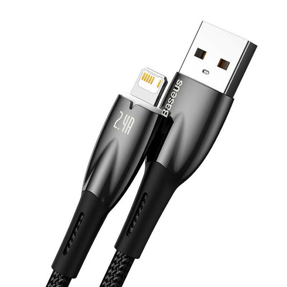 USB cable for Lightning Baseus Glimmer Series, 2.4A, 1m (Black) 6932172617905