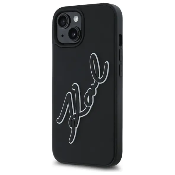 Karl Lagerfeld KLHCP15S3DRKSDLK Apple iPhone 15 hardcase 3D Rubber Signature black