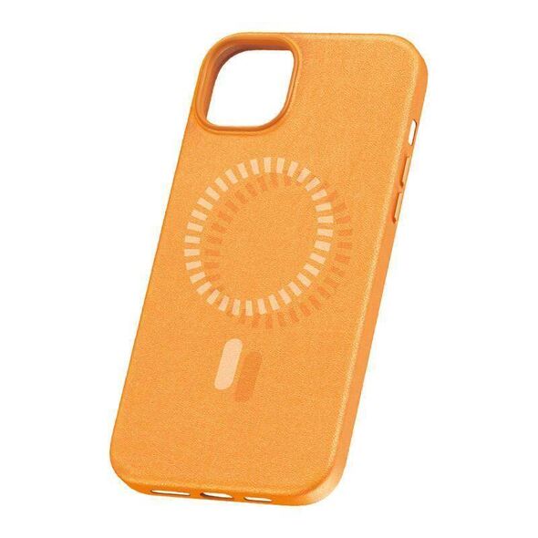 Case APPLE IPHONE 15 PRO Baseus Fauxther Series MagSafe orange 6932172641269