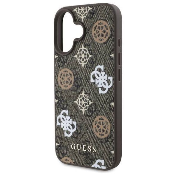 Original Case IPHONE 16 Guess Hardcase IML Peony On 4G Background MagSafe brown 3666339303051