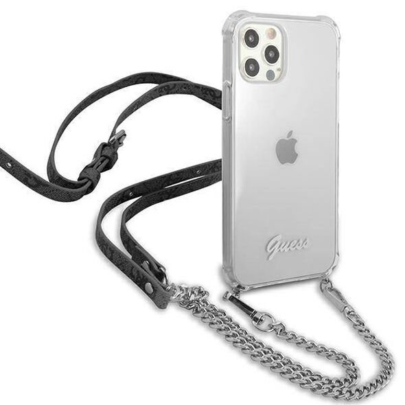 Original Case IPHONE 12 PRO MAX Guess Hardcase 4G Silver Chain (GUHCP12LKC4GSSI) transparent 3666339003593