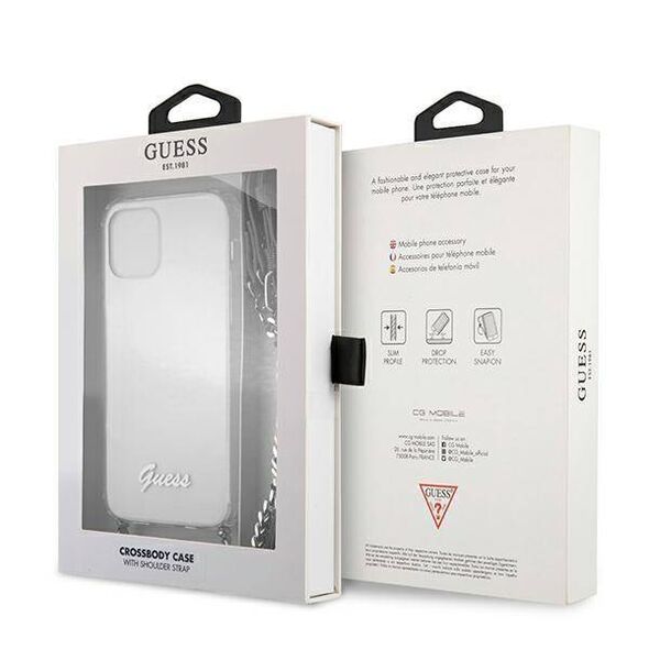 Original Case IPHONE 12 PRO MAX Guess Hardcase 4G Silver Chain (GUHCP12LKC4GSSI) transparent 3666339003593