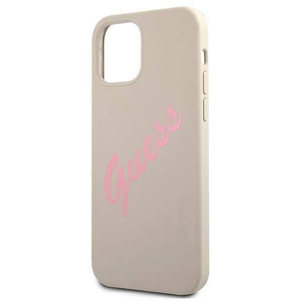 Original Case IPHONE 12 MINI Guess Hardcase Silicone Vintage (GUHCP12SLSVSGP) gray 3700740495247