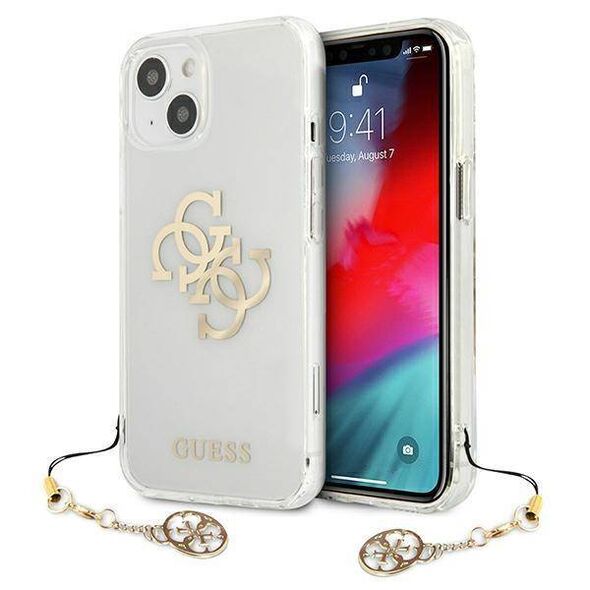 Original Case IPHONE 13 MINI Guess Hardcase 4G Gold Charms Collection (GUHCP13SKS4GGO) transparent 3666339024710