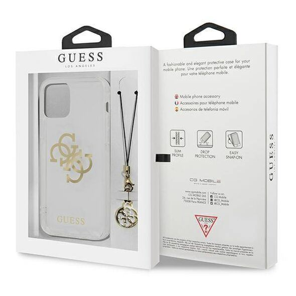 Original Case IPHONE 13 MINI Guess Hardcase 4G Gold Charms Collection (GUHCP13SKS4GGO) transparent 3666339024710