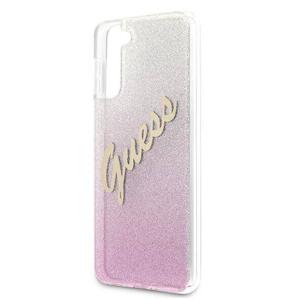 Original Case SAMSUNG GALAXY S21+ Guess Hardcase Glitter Gradient Script (GUHCS21MPCUGLSPI) pink 3700740495988