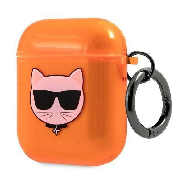 Original Case APPLE AIRPODS Karl Lagerfeld Cover Choupette (KLA2UCHFO) orange 3666339009281