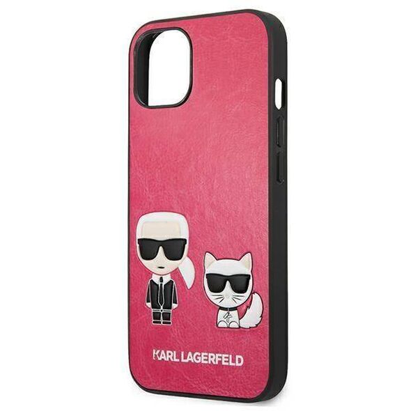 Original Case IPHONE 13 MINI Karl Lagerfeld Hardcase Ikonik Karl & Choupette (KLHCP13SPCUSKCP) pink 3666339027254