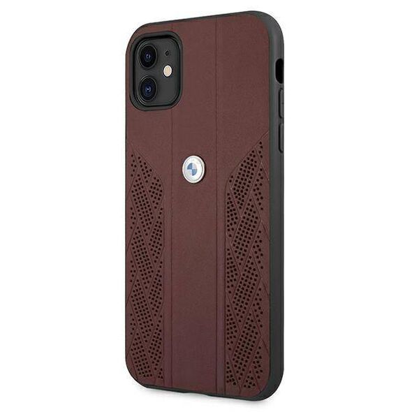 Original Case IPHONE 11 BMW Hardcase Leather Curve Perforate (BMHCN61RSPPR) red 3666339011864