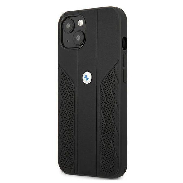 Original Case IPHONE 13 MINI BMW Hardcase Leather Curve Perforate (BMHCP13SRSPPK) black 3666339021894