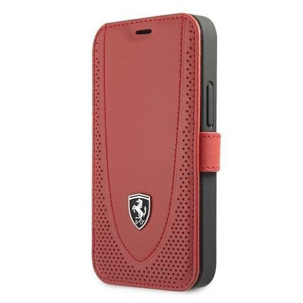 Original Case IPHONE 12 MINI Ferrari Book Off Track Perforated (FEOGOFLBKP12SRE) red 3700740492420