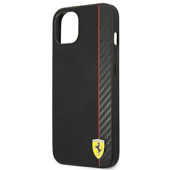 Original Case IPHONE 13 MINI Ferrari Hardcase On Track Carbon Stripe (FESAXHCP13SBK) black 3666339026554