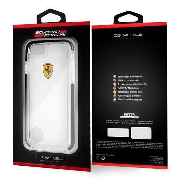 Original Case IPHONE SE 2022 / SE 2020 / 7 / 8 Ferrari Hardcase Shockproof (FEGLHCP7BK) transparent 3700740388457