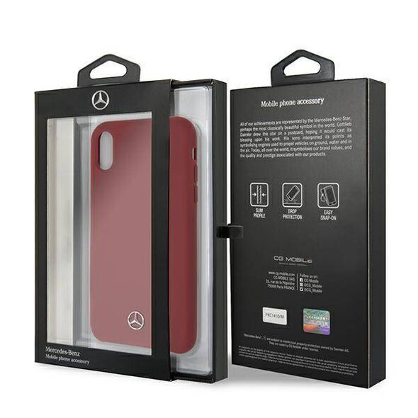 Case IPHONE XR Mercedes Hardcase Silicone Line (MEHCI61SILRE) red 3700740438183