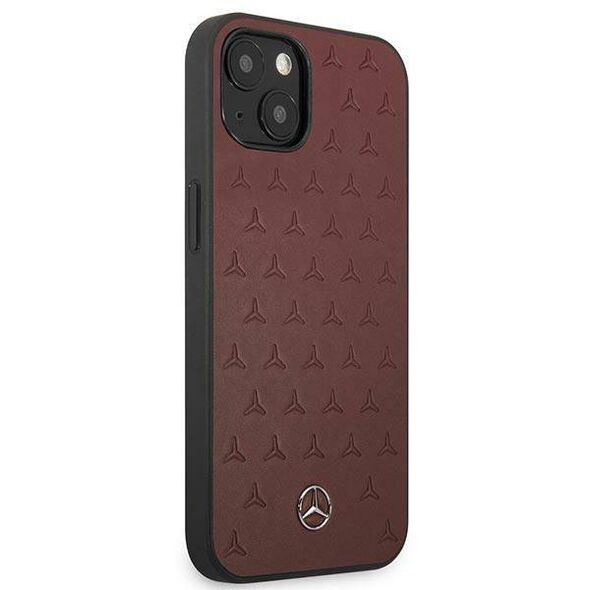 Case IPHONE 13 Mercedes Hardcase Leather Stars Pattern (MEHCP13MPSQRE) red 3666339020620