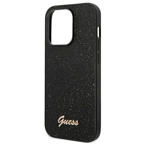 Original Case IPHONE 14 PRO Guess Hard case Glitter Script black 3666339065140