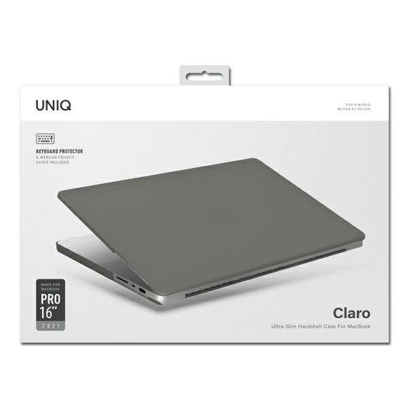 UNIQ case Claro MacBook Pro 16" (2021) transparent grey/smoke matt grey 8886463679760