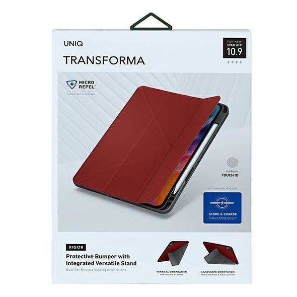 UNIQ case Transforma Rigor iPad Air 10.9 (2020) red/coral red Atnimicrobial 8886463675274