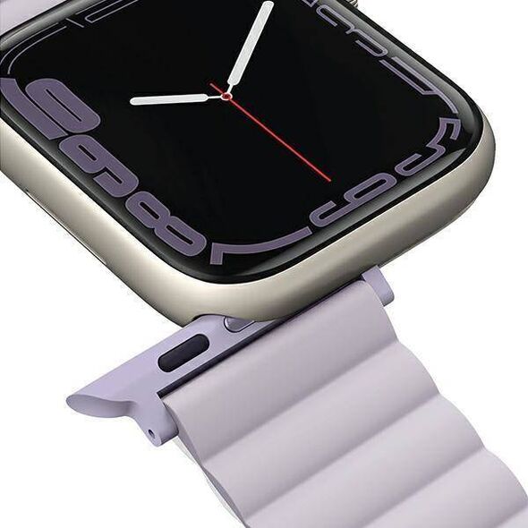 Strap for APPLE WATCH 4 / 5 / 6 / 7 / 8 / SE (42 / 44 / 45 MM) UNIQ Revix Reversible Magnetic Liliowo - white 8886463680810