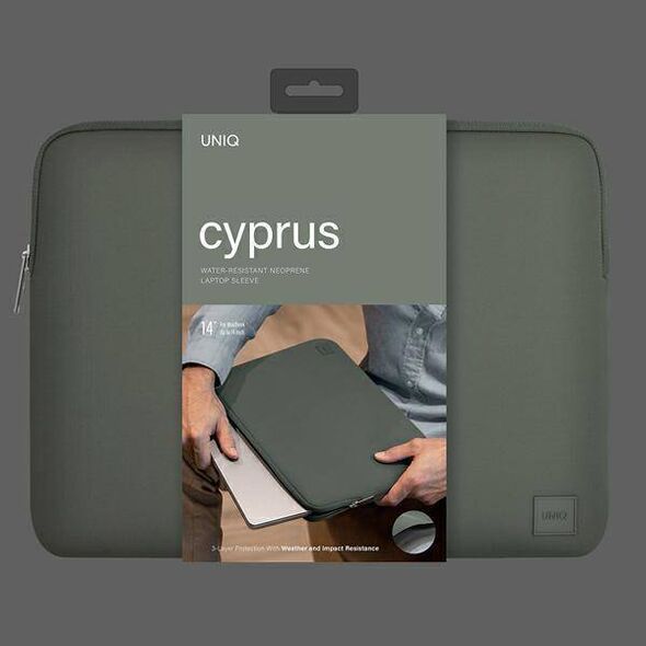 Bag LAPTOP 14" UNIQ Cypru Sleeve Water-Resistant Neoprene green 8886463680766