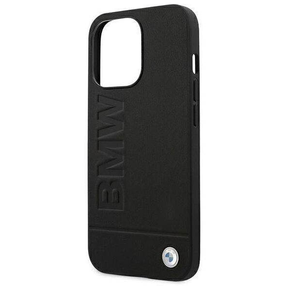 Original Case IPHONE 14 PRO MAX BMW Leather Stamp (BMHCP14XSLLBK) black 3666339090418