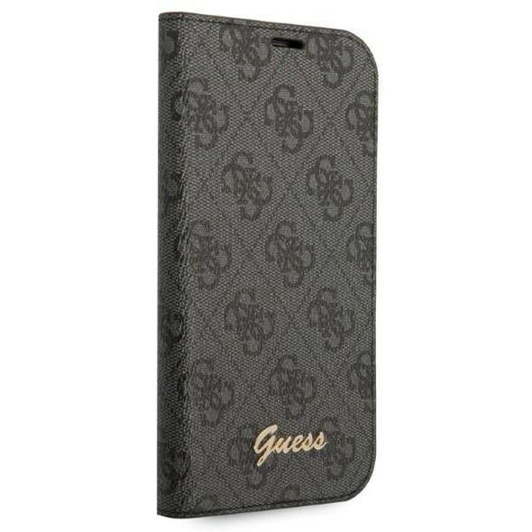 Original Case IPHONE 14 PRO Guess Book 4G Vintage Gold Logo (GUBKP14LHG4SHK) black 3666339083182