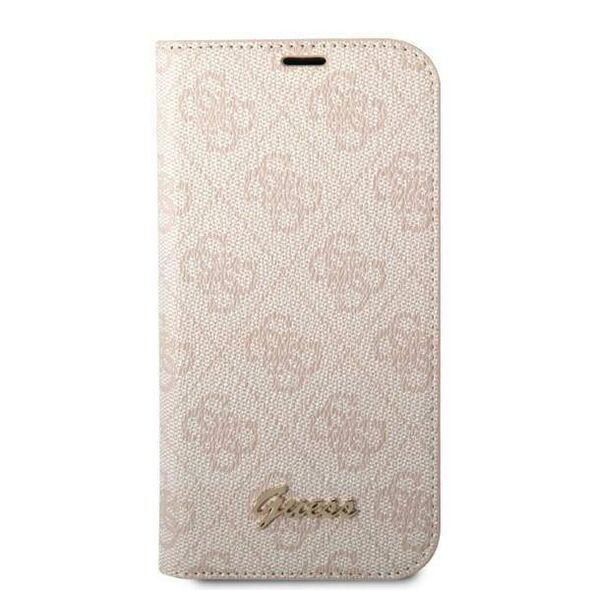 Original Case IPHONE 14 PLUS Guess Book 4G Vintage Gold Logo (GUBKP14MHG4SHP) pink 3666339083298