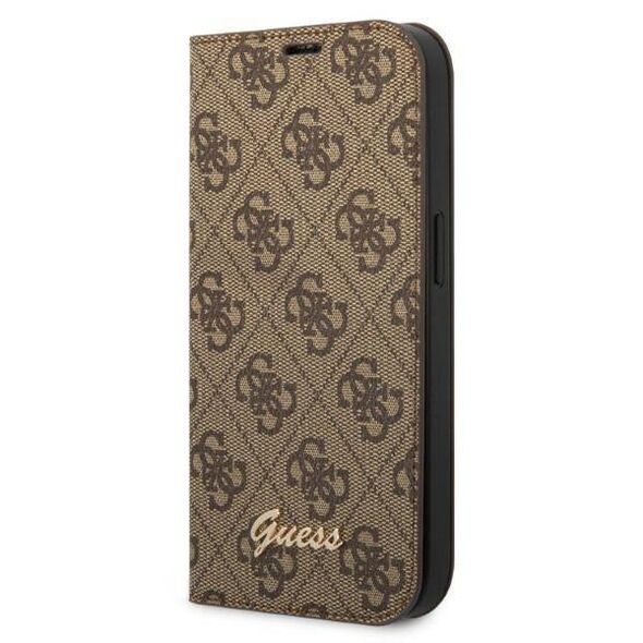 Original Case IPHONE 14 Guess Book 4G Vintage Gold Logo (GUBKP14SHG4SHW) brown 3666339083205