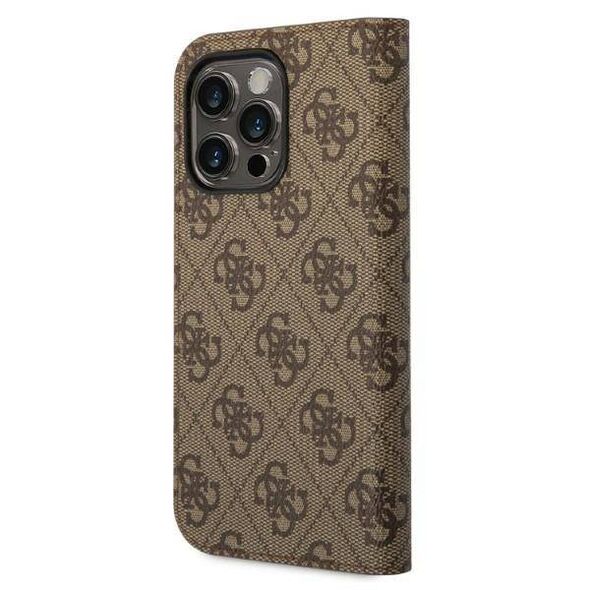 Original Case IPHONE 14 PRO MAX Guess Book 4G Vintage Gold Logo (GUBKP14XHG4SHW) brown 3666339083236