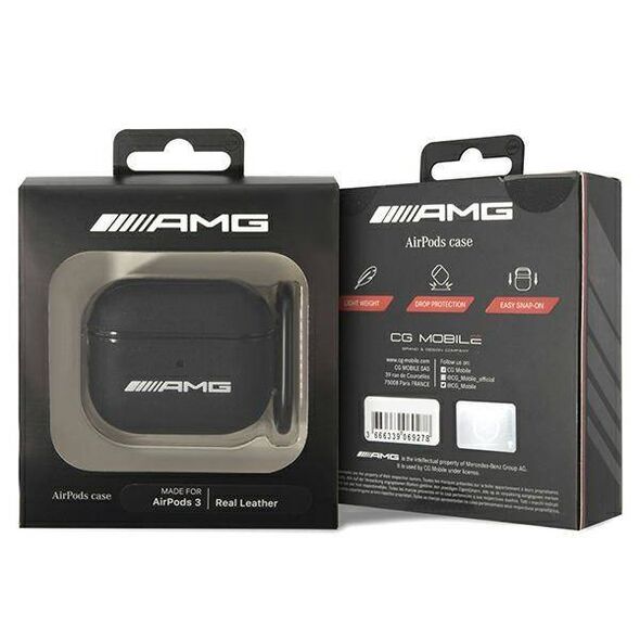 Original Case APPLE AIRPODS 3 AMG Leather Big Logo (AMA3SLWK) black 3666339069285