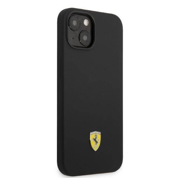 Case IPHONE 14 Ferrari Hardcase Silicone Metal Logo Magsafe (FEHMSIP14SBK) black 3666339068288