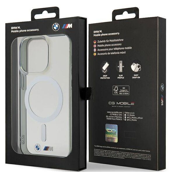 Original Case IPHONE 14 PRO BMWHardcase Silver Ring MagSafe (BMHMP14LHCRS) transparent 3666339122362