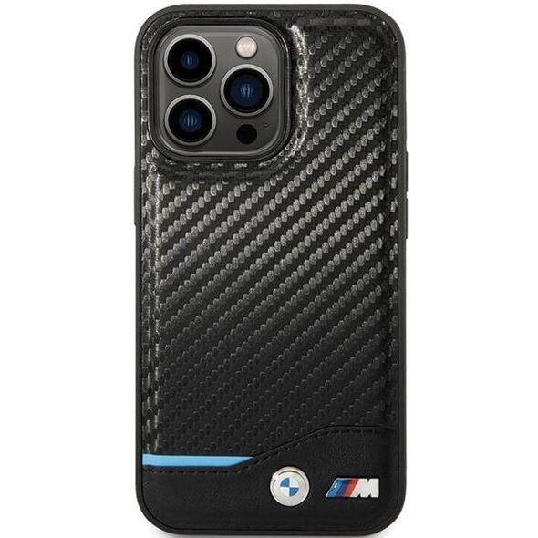 Original Case IPHONE 13 PRO MAX BMW Leather Carbon (BMHCP13X22NBCK) black 3666339125431