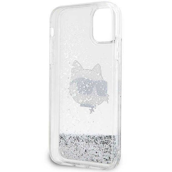 Original Case IPHONE 11 / XR Karl Lagerfeld Hardcase Glitter Choupette Head (KLHCN61LNCHCS) silver 3666339118952