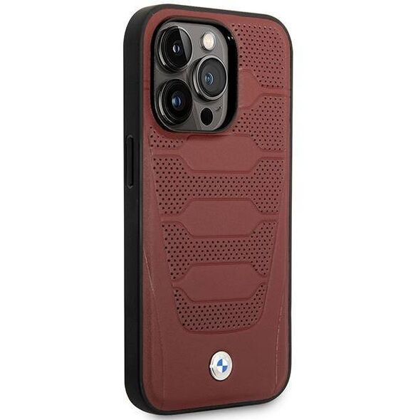 Original Case IPHONE 14 PRO MAX BMW Leather Seats Pattern MagSafe MagSafe (BMHMP14X22RPSR) burgundy 3666339089092