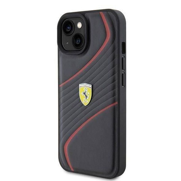 Original Case APPLE IPHONE 15 Ferrari Hardcase Twist Metal Logo (FEHCP15SPTWK) black 3666339170998