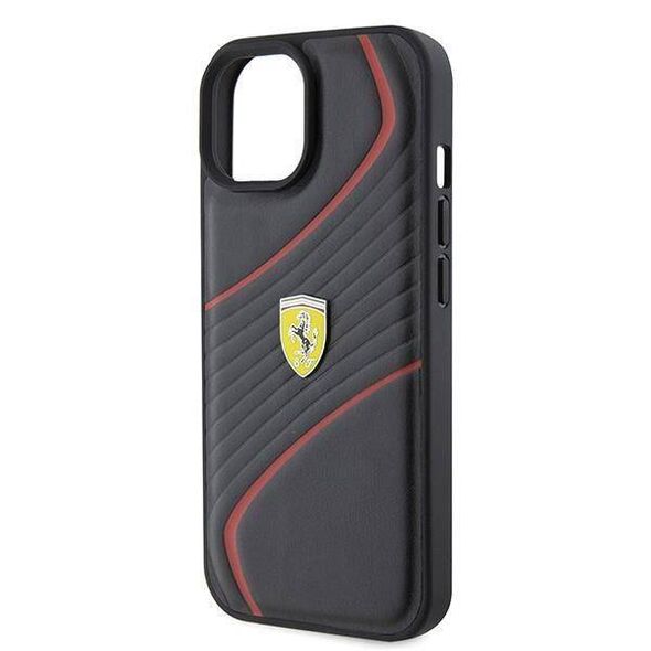 Original Case APPLE IPHONE 15 Ferrari Hardcase Twist Metal Logo (FEHCP15SPTWK) black 3666339170998