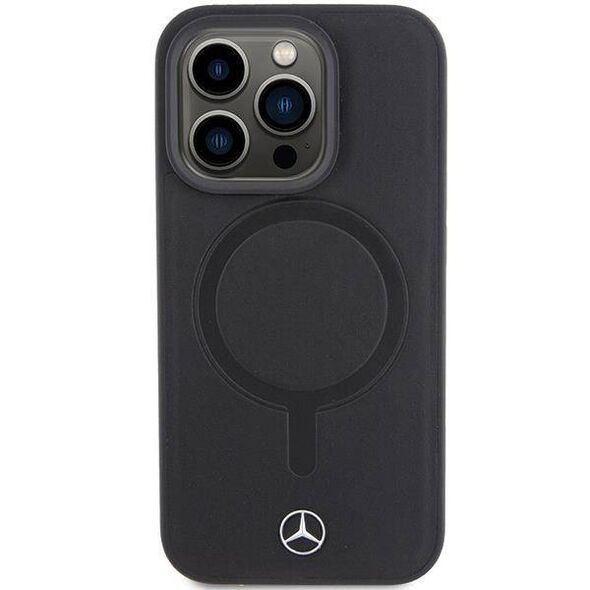 Original Case APPLE IPHONE 15 PRO Mercedes Hardcase Smooth Leather MagSafe (MEHMP15L23RCMK) black 3666339135058