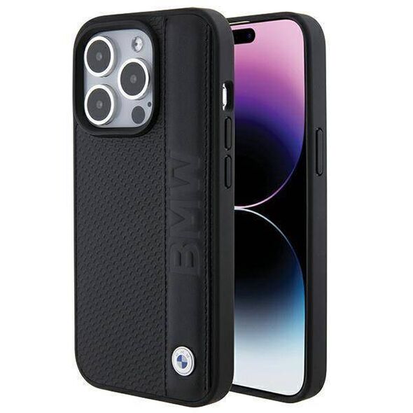 Original Case APPLE IPHONE 15 PRO BMW Bookcase Leather Textured&Stripe (BMHCP15L22RDPK) black 3666339142803