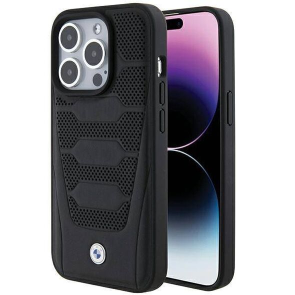 Original Case APPLE IPHONE 15 PRO BMW Leather Seats Pattern MagSafe (BMHCP15L22RPSK) black 3666339142728