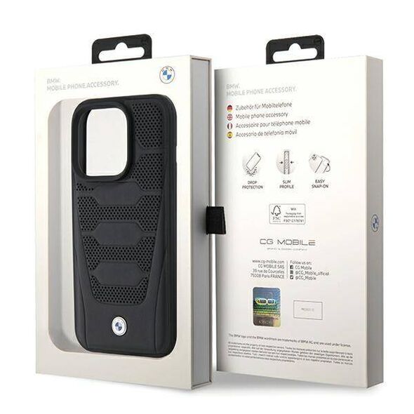 Original Case APPLE IPHONE 15 PRO BMW Leather Seats Pattern MagSafe (BMHCP15L22RPSK) black 3666339142728