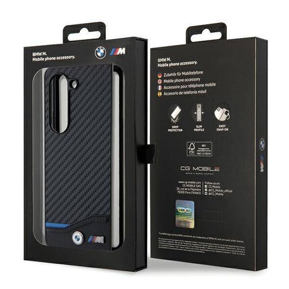 Original Case SAMSUNG GALAXY Z FOLD 5 BMW Leather Carbon (BMHCZFD522NBCK) black 3666339174088