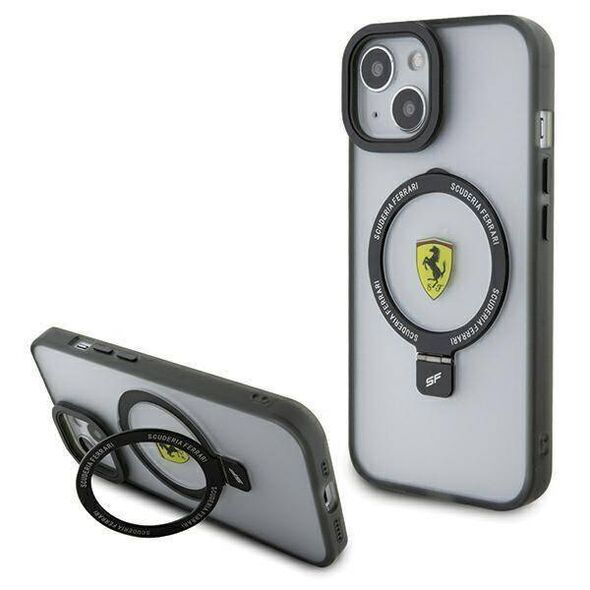 Original Case IPHONE 14 PLUS / 15 PLUS Ferrari Hardcase Ring Stand 2023 Collection MagSafe (FEHMP15MUSCAH) transparent 3666339170936